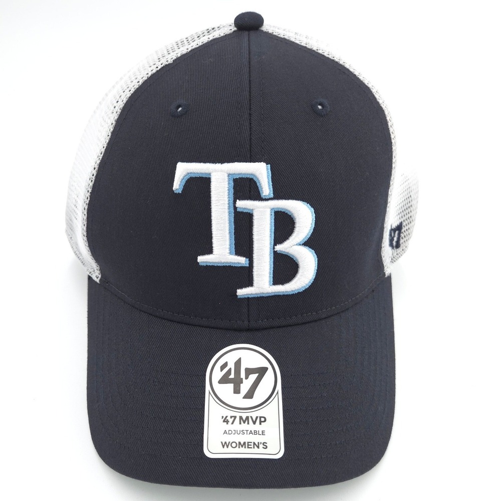 '47 Brand Tampa Bay Rays Hat Womens Blue White Mesh Trucker Snapback OSFA NEW